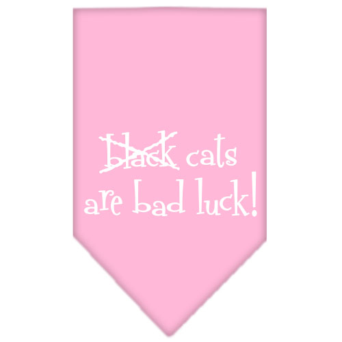 Black Cats are Bad Luck Screen Print Bandana Light Pink Small